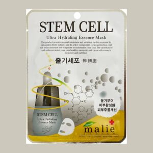 Malie System Stem Cell Ultra Hydrating Essence Mask pouch in silver-grey and gold