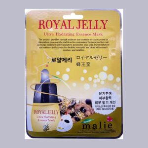 Malie System Royal Jelly Ultra Hydrating Essence Mask pouch in gold with honeybees